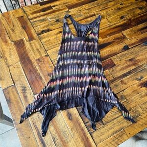 Mudd Black and Gray Asymmetrical Ribbed Tank Top